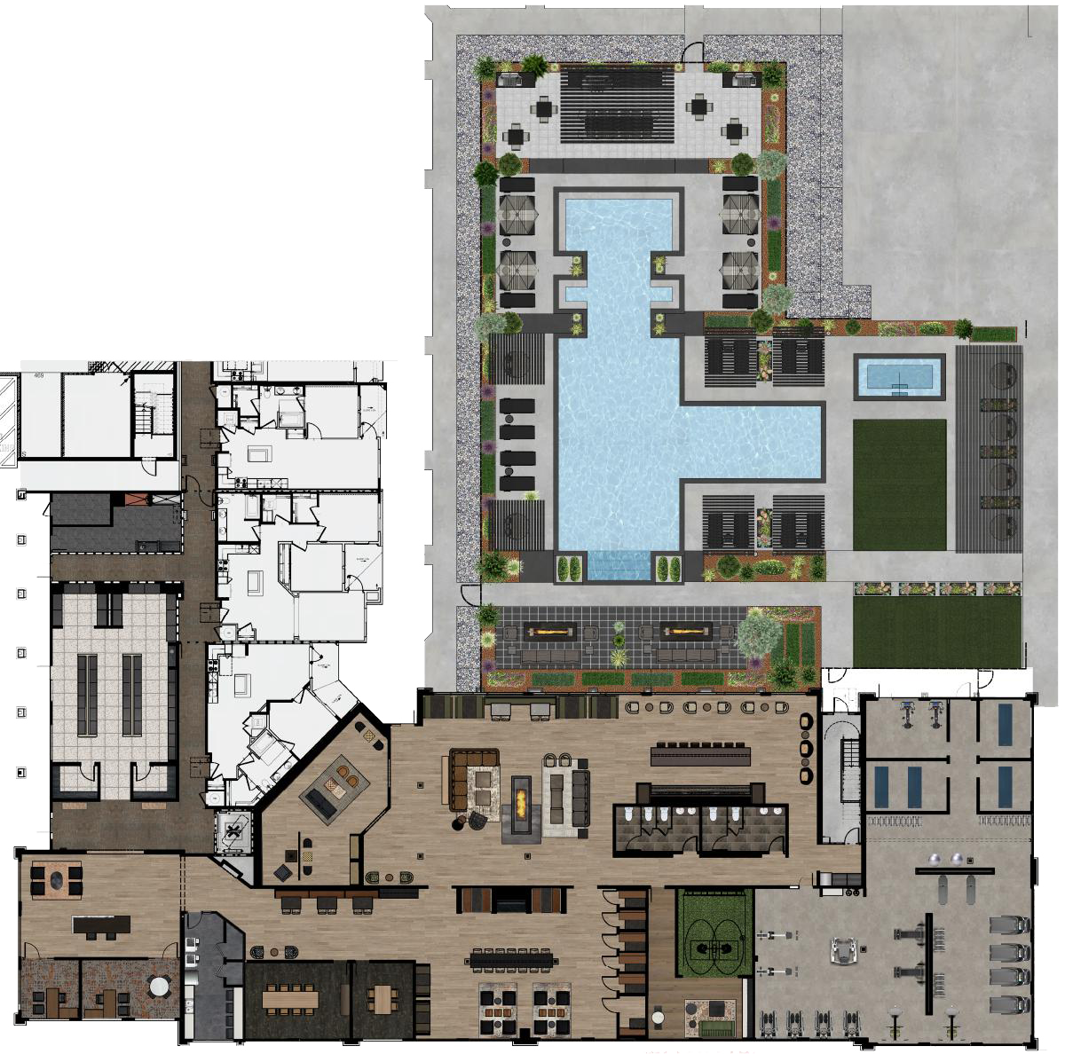 Solana Central Park site map with amenity spaces