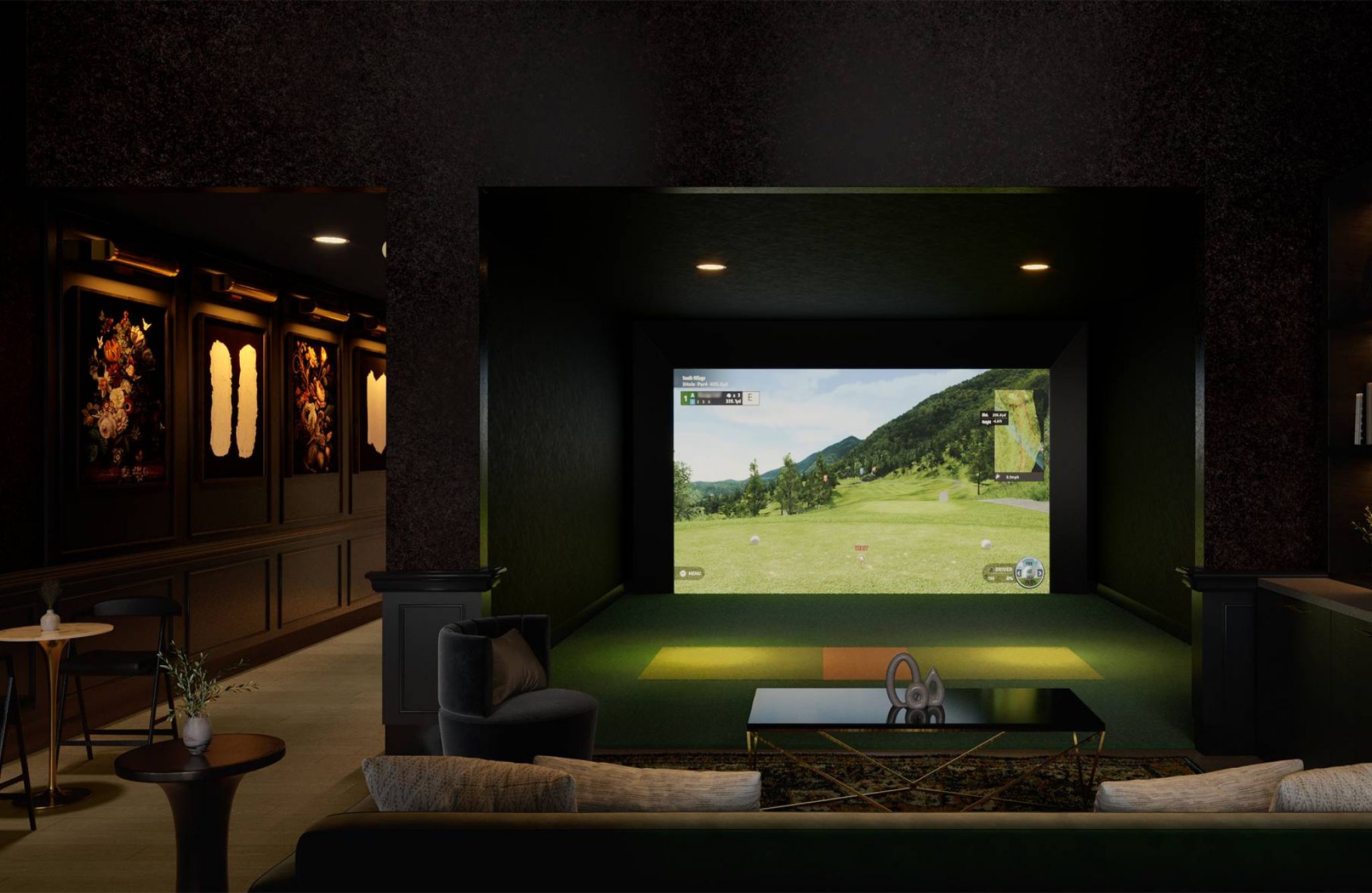 Solana Central Park rendering of golf lounge