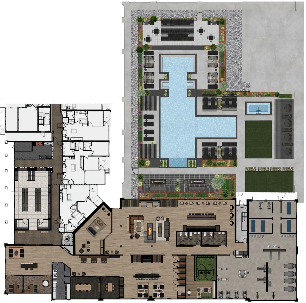 Solana Central Park site map with amenity spaces